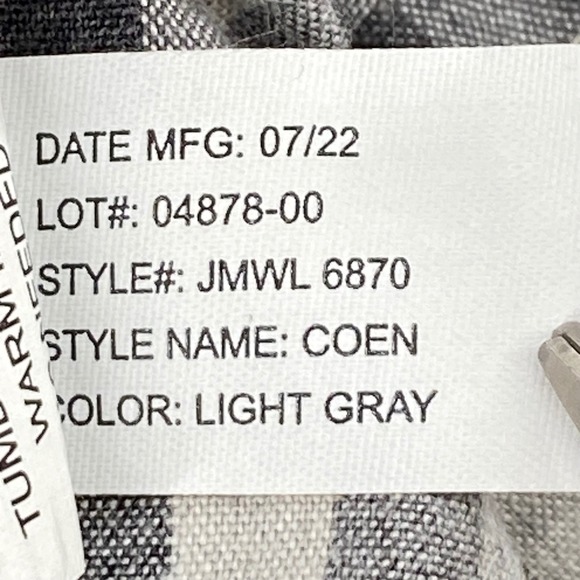 Johnnie-O Hangin Out Coen Gingham Button Down Shirt Mens XL Gray JMWL 6870 - Picture 8 of 8